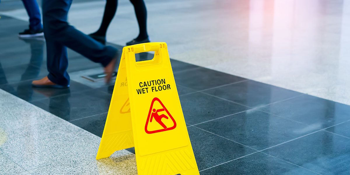 Caution wet floor